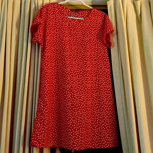 SHEIN dress. Large. Red with white flower pattern